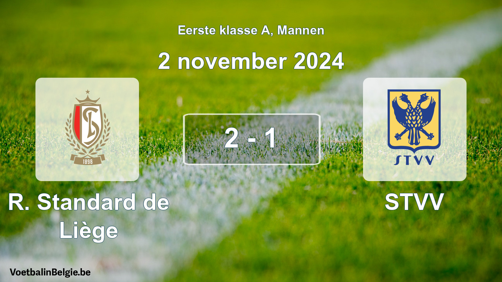 Gespeelde wedstrijd mannenvoetbal: R. Standard de Liège - STVV 2 - 1 (2 november 2024)