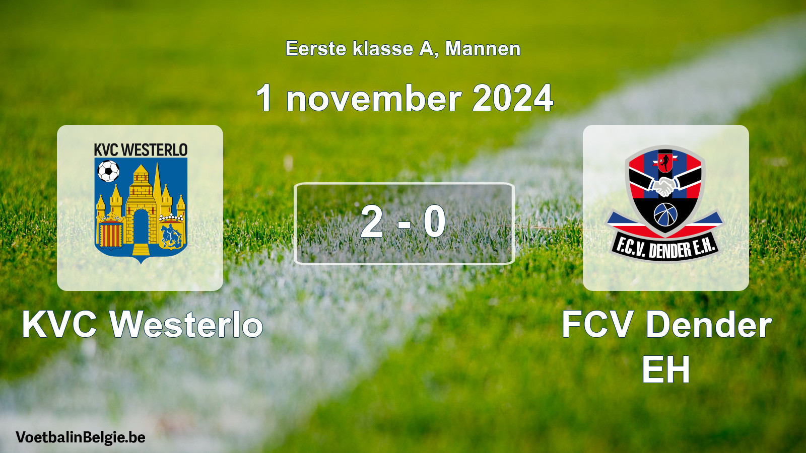 Gespeelde wedstrijd mannenvoetbal: KVC Westerlo - FCV Dender EH 2 - 0 (1 november 2024)