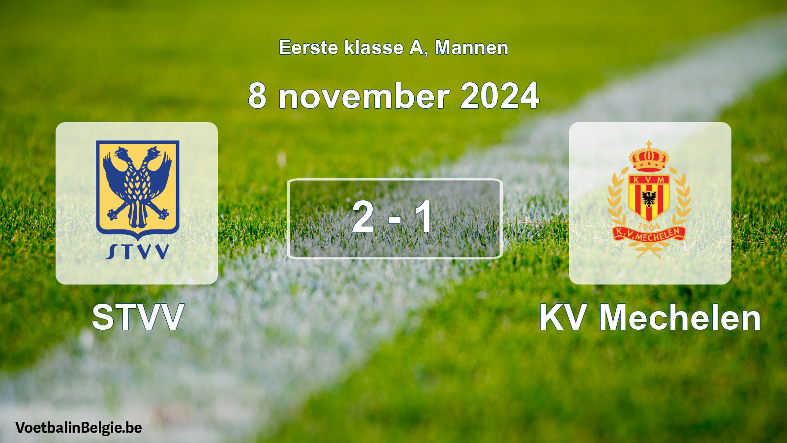 Played match men football: STVV - KV Mechelen 2 - 1 (8 November 2024)