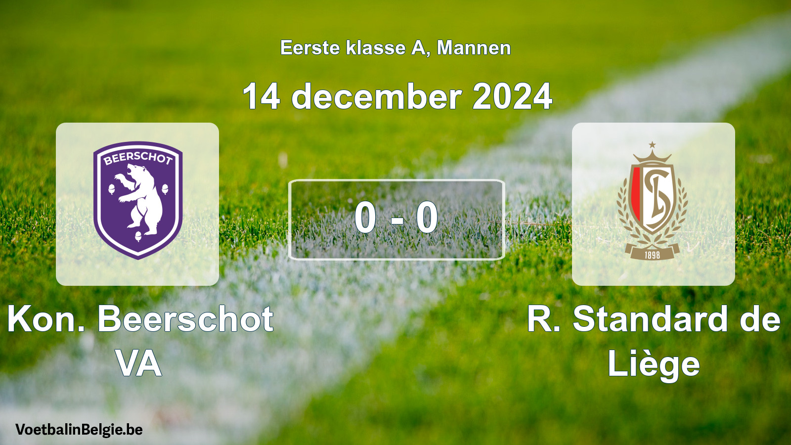 Gespeelde wedstrijd mannenvoetbal: Kon. Beerschot VA - R. Standard de Liège 0 - 0 (14 december 2024)