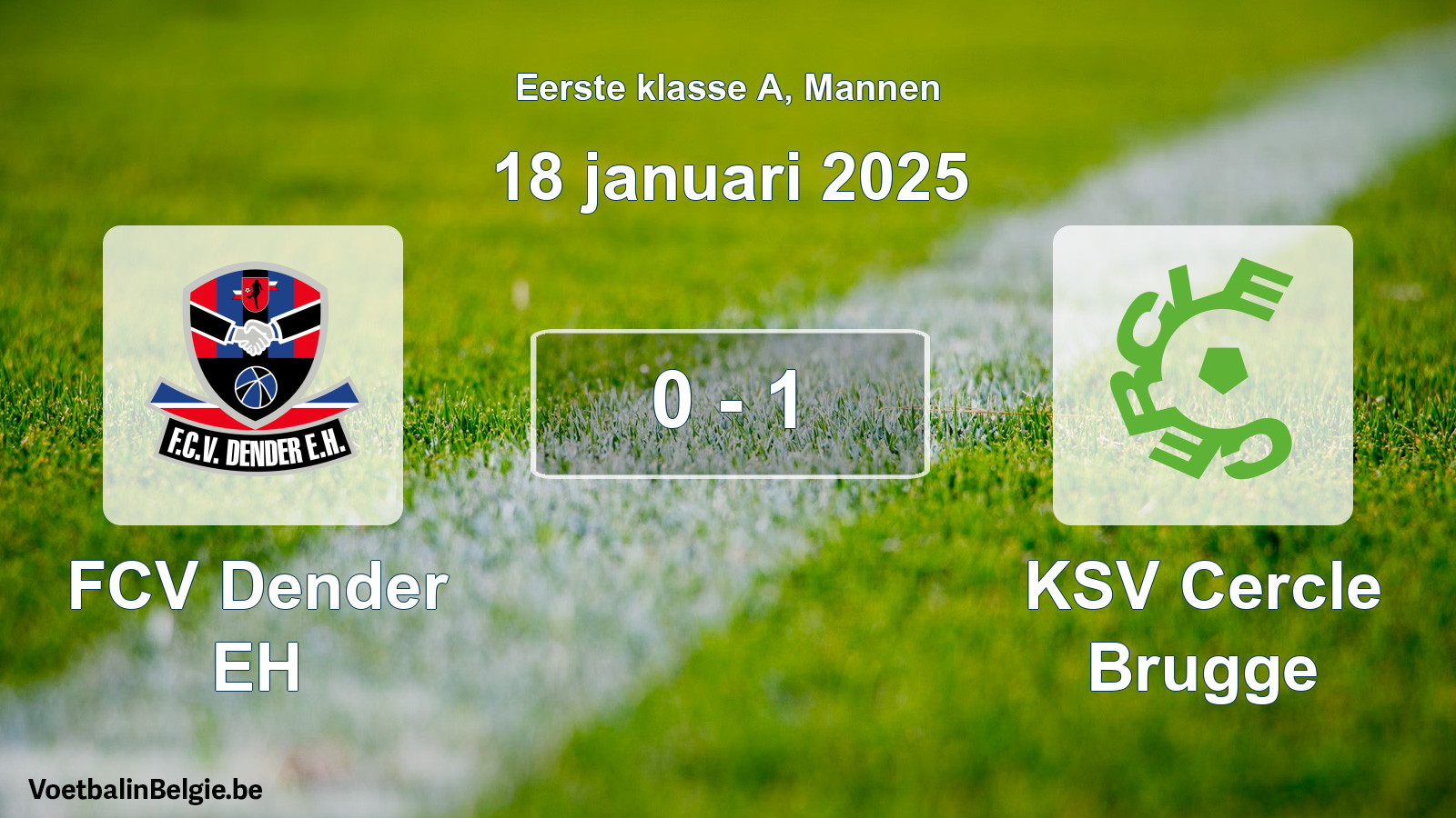 Gespeelde wedstrijd mannenvoetbal: FCV Dender EH - KSV Cercle Brugge 0 - 1 (18 januari 2025)
