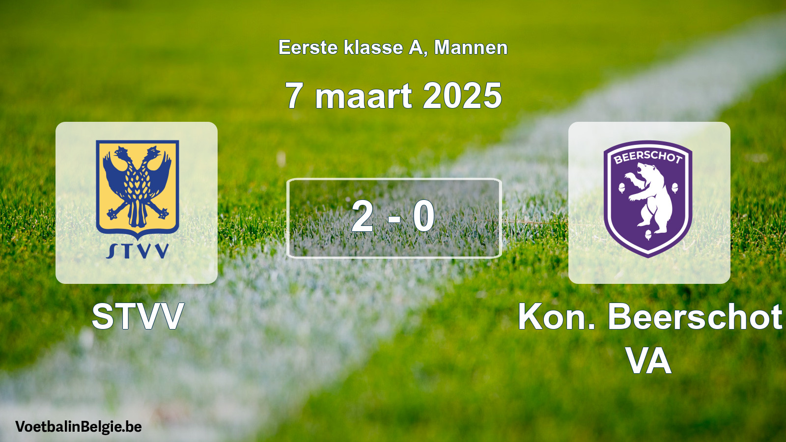 Gespeelde wedstrijd mannenvoetbal: STVV - Kon. Beerschot VA 2 - 0 (7 maart 2025)