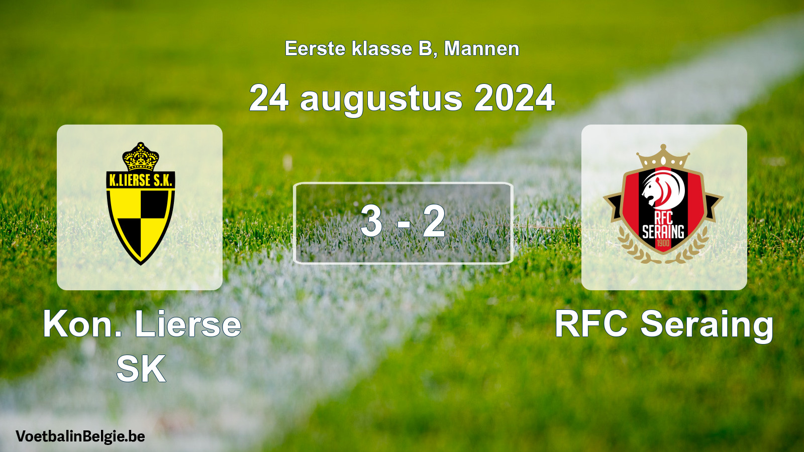 Gespeelde wedstrijd mannenvoetbal: Kon. Lierse SK - RFC Seraing 3 - 2 (24 augustus 2024)