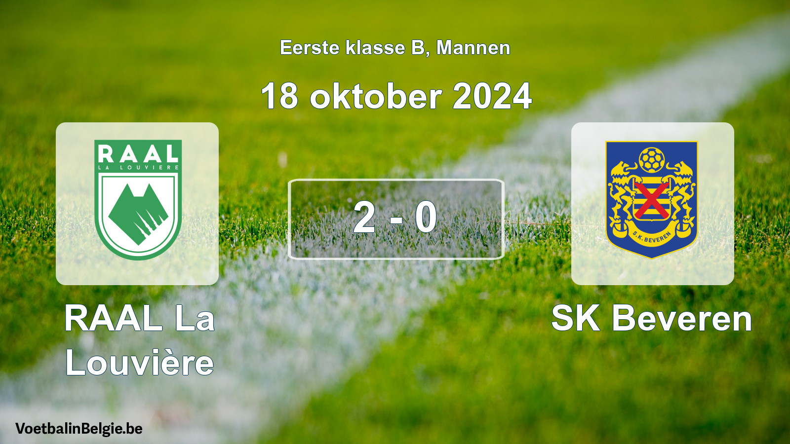 Gespieltes Spiel männer-Fußball: RAAL La Louvière - SK Beveren 2 - 0 (18 Oktober 2024)