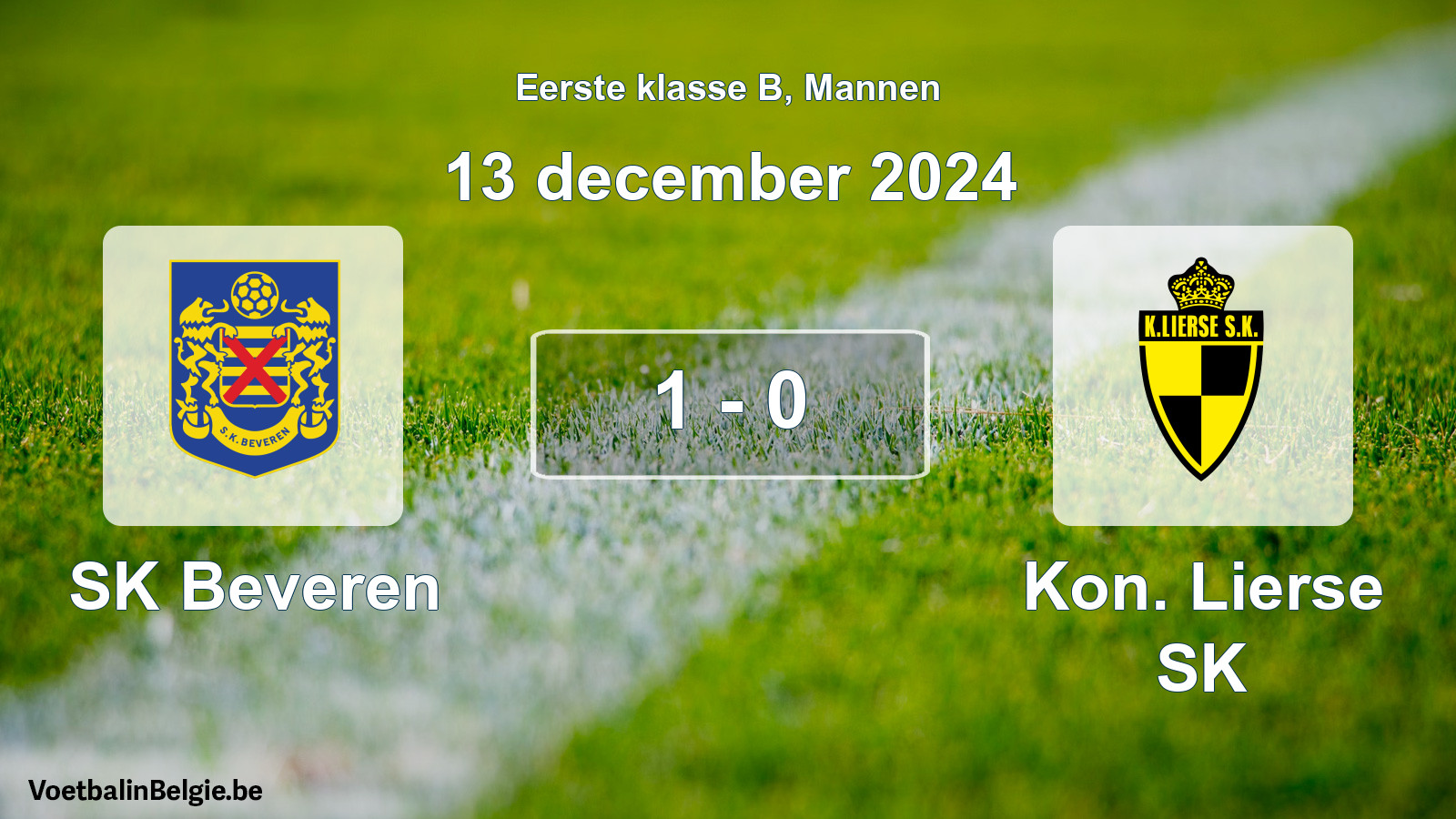 Gespeelde wedstrijd mannenvoetbal: SK Beveren - Kon. Lierse SK 1 - 0 (13 december 2024)