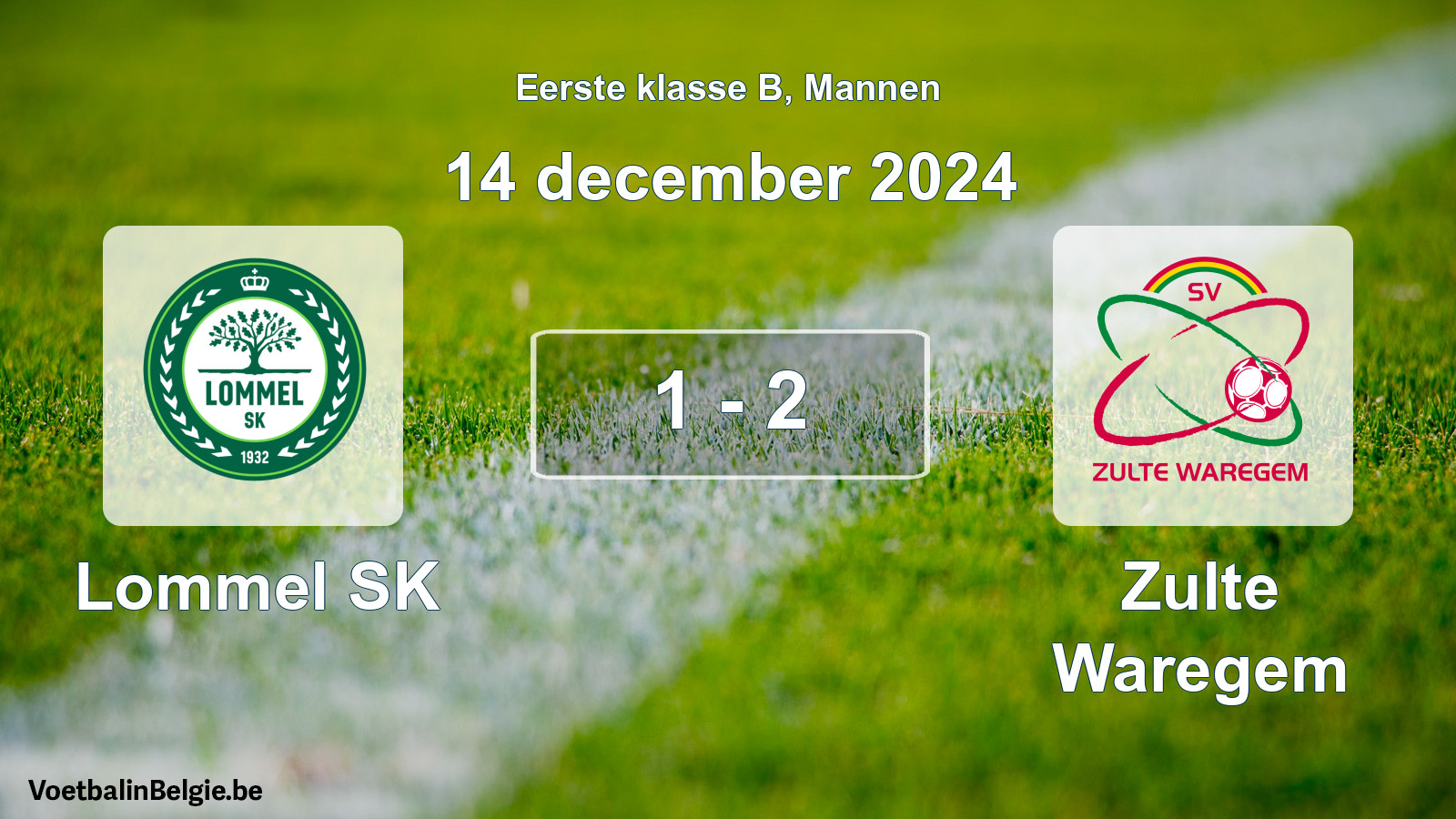 Gespeelde wedstrijd mannenvoetbal: Lommel SK - Zulte Waregem 1 - 2 (14 december 2024)
