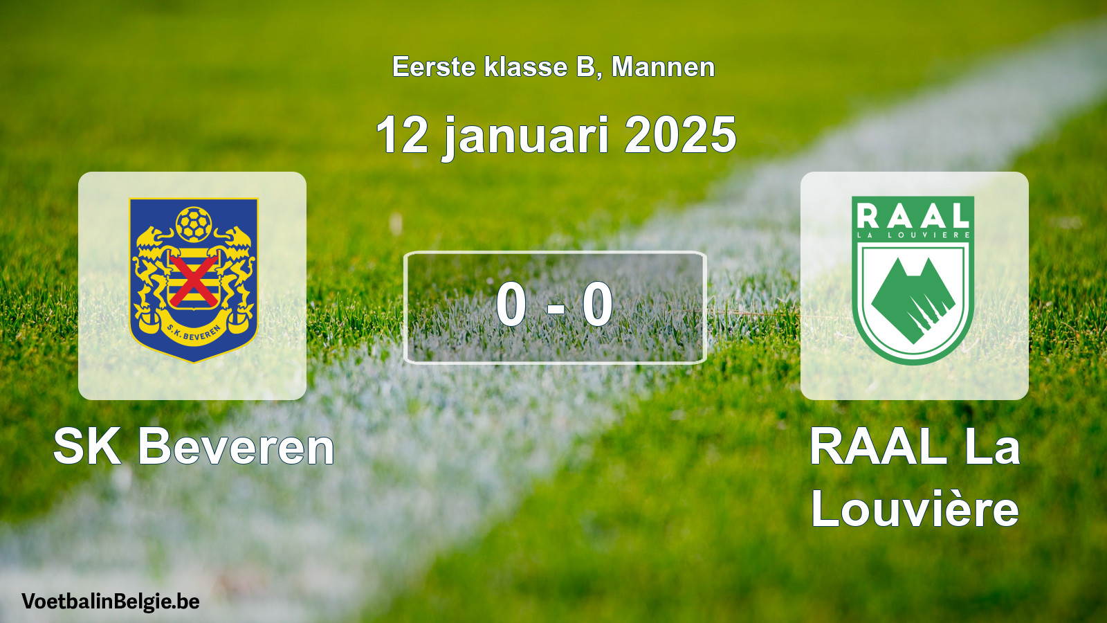 Gespeelde wedstrijd mannenvoetbal: SK Beveren - RAAL La Louvière 0 - 0 (12 januari 2025)