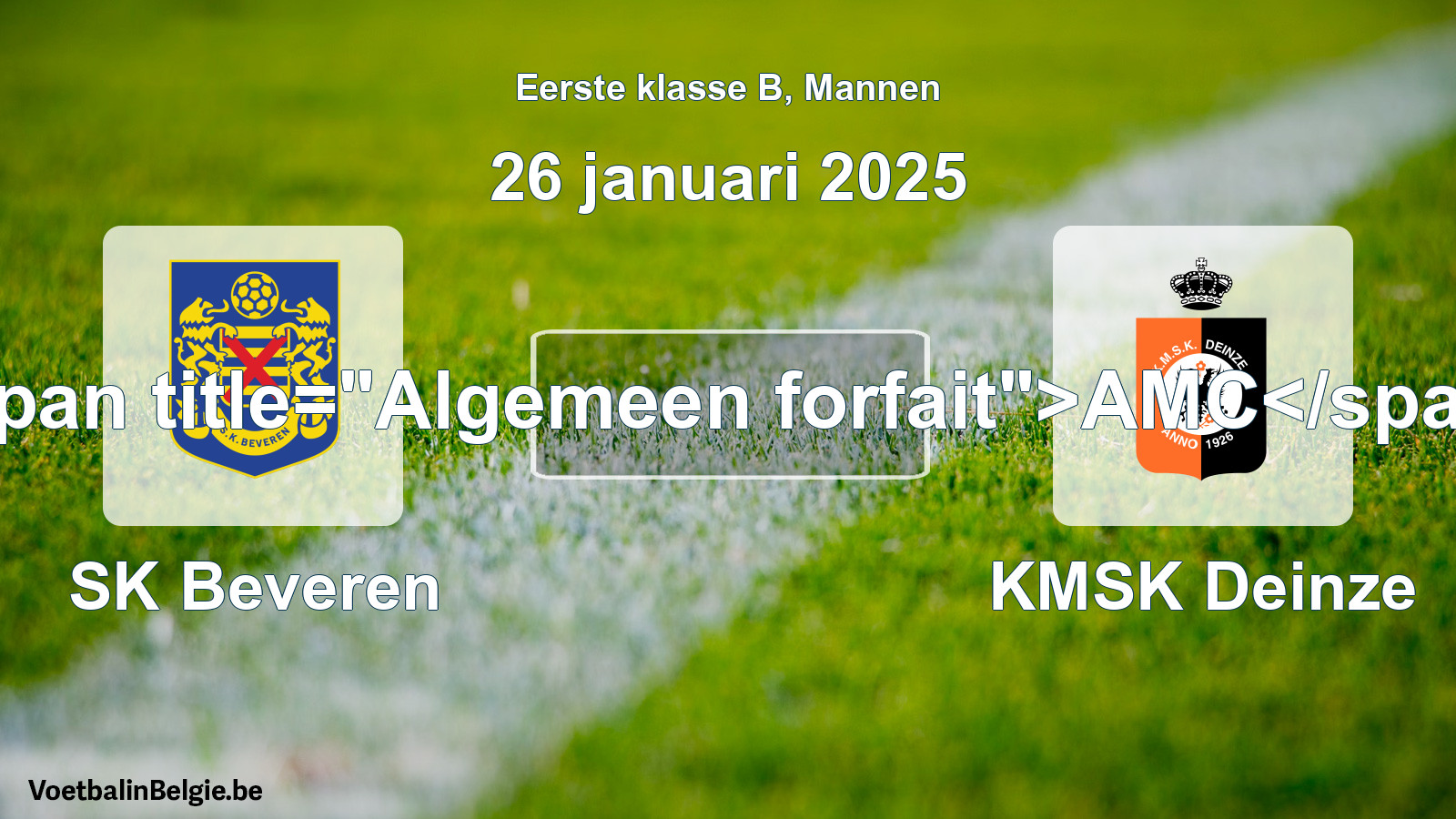 Algemeen forfait: SK Beveren - KMSK Deinze (26 januari 2025)