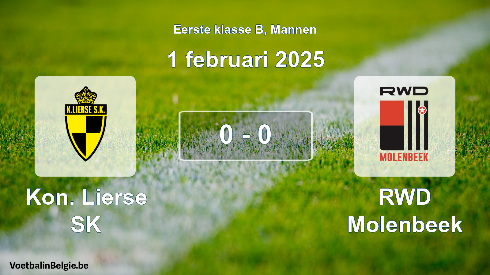 Gespeelde wedstrijd mannenvoetbal: Kon. Lierse SK - RWD Molenbeek 0 - 0 (1 februari 2025)