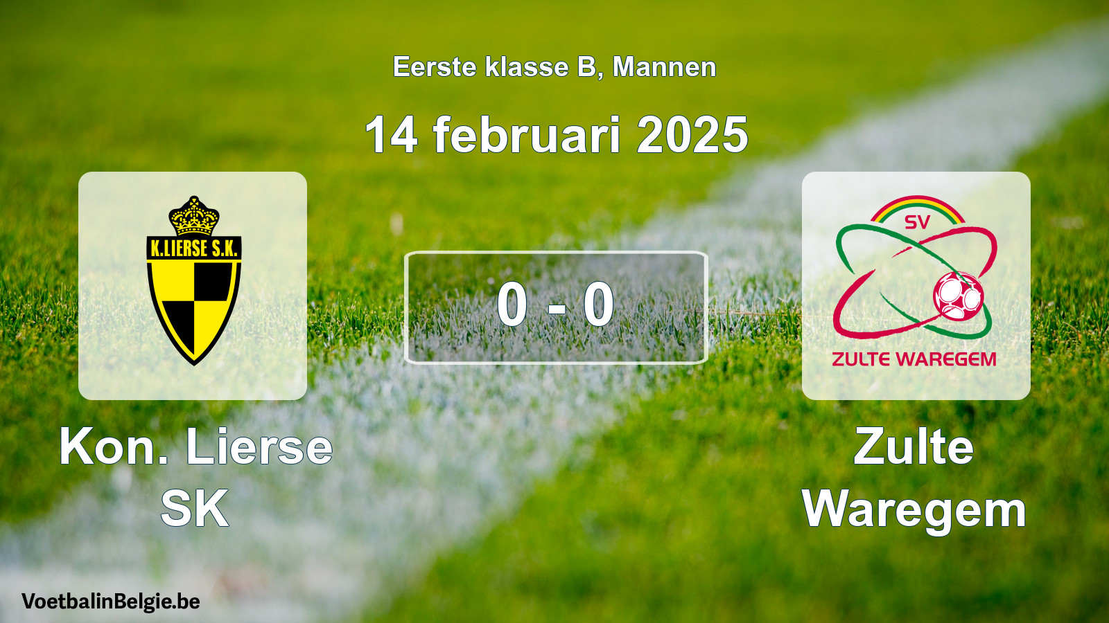 Gespeelde wedstrijd mannenvoetbal: Kon. Lierse SK - Zulte Waregem 0 - 0 (14 februari 2025)