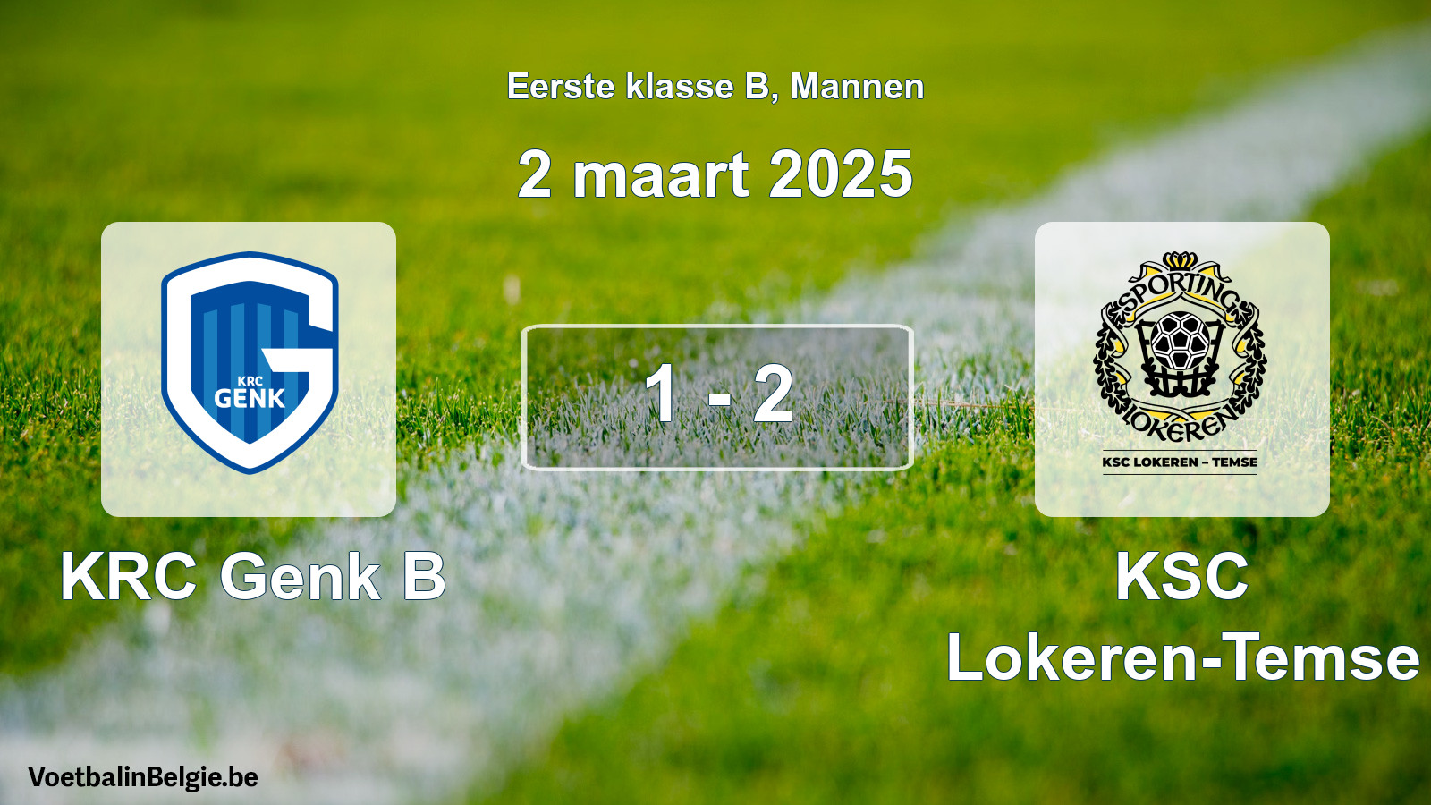 Gespeelde wedstrijd mannenvoetbal: KRC Genk B - KSC Lokeren-Temse 1 - 2 (2 maart 2025)