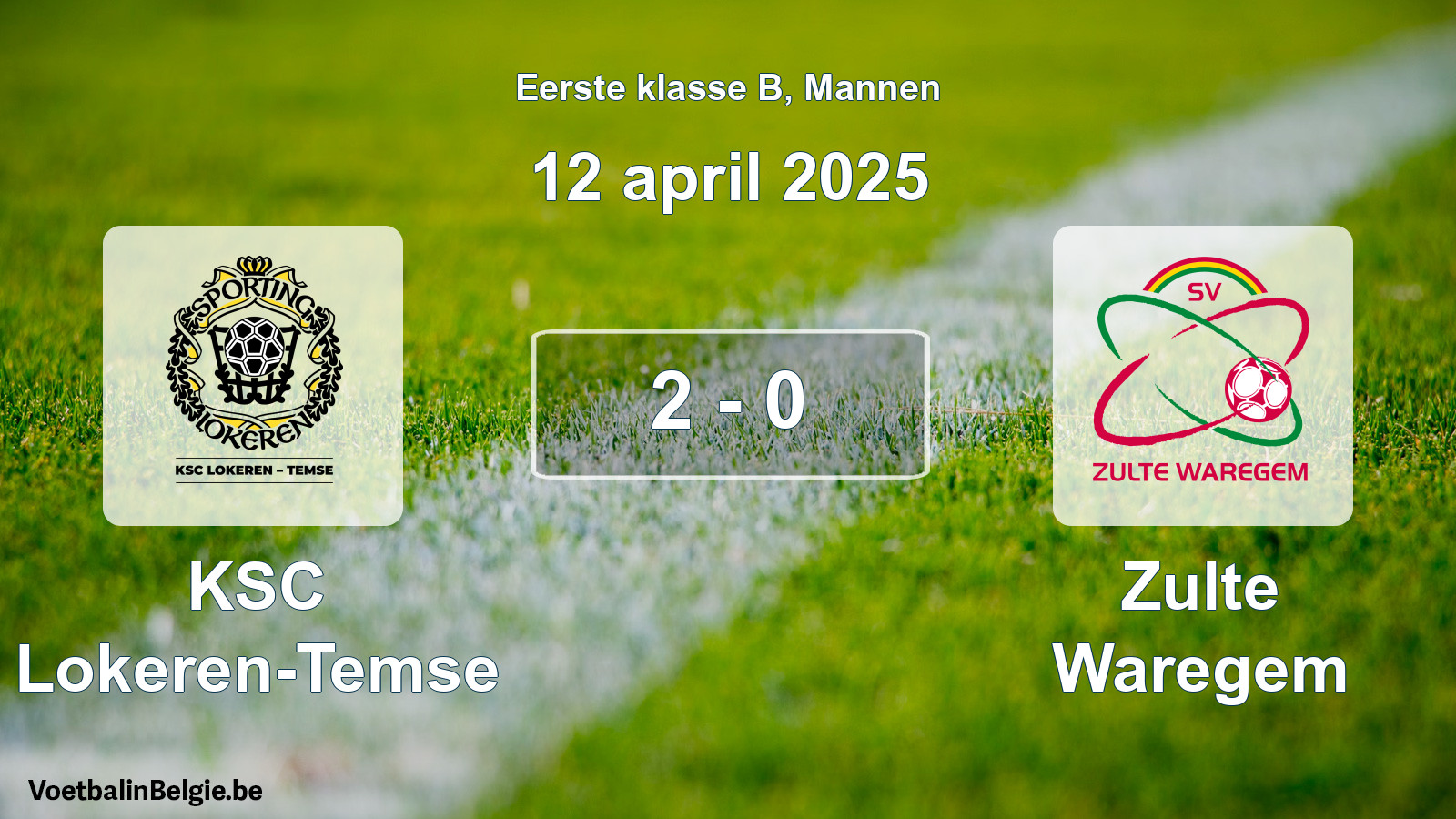 Gespeelde wedstrijd mannenvoetbal: KSC Lokeren-Temse - Zulte Waregem 2 - 0 (12 april 2025)