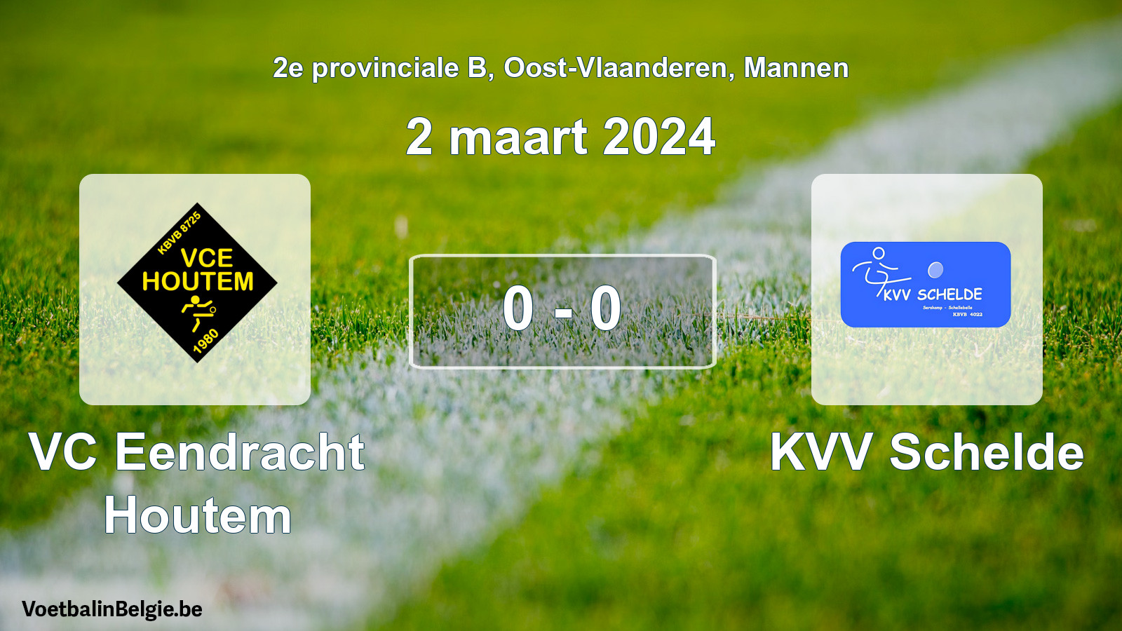 Gespeelde wedstrijd mannenvoetbal: VC Eendracht Houtem - KVV Schelde 0 - 0 (2 maart 2024)