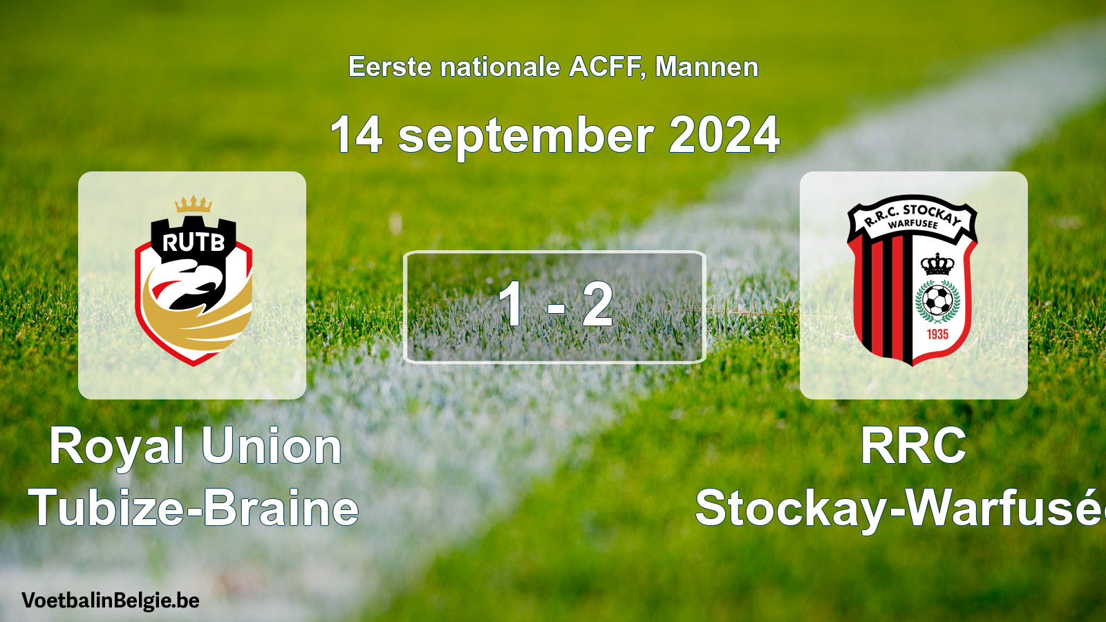 Gespeelde wedstrijd mannenvoetbal: Royal Union Tubize-Braine - RRC Stockay-Warfusée 1 - 2 (14 september 2024)