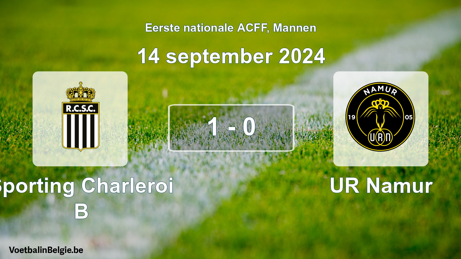 Gespeelde wedstrijd mannenvoetbal: Sporting Charleroi B - UR Namur 1 - 0 (14 september 2024)