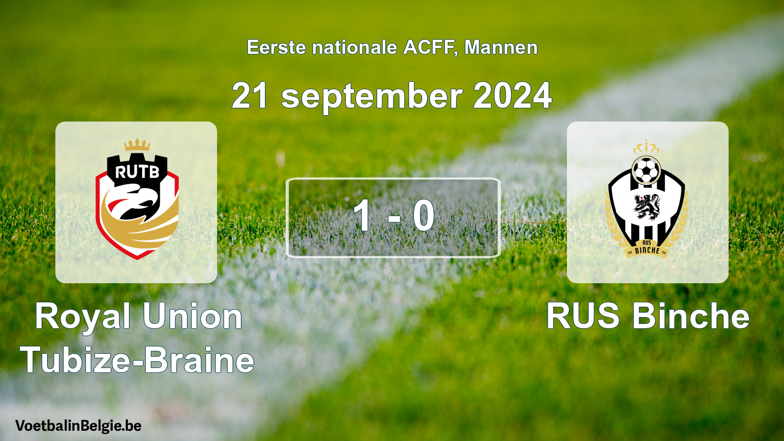 Gespeelde wedstrijd mannenvoetbal: Royal Union Tubize-Braine - RUS Binche 1 - 0 (21 september 2024)