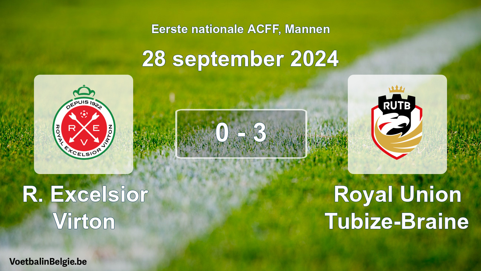 Gespeelde wedstrijd mannenvoetbal: R. Excelsior Virton - Royal Union Tubize-Braine 0 - 3 (28 september 2024)