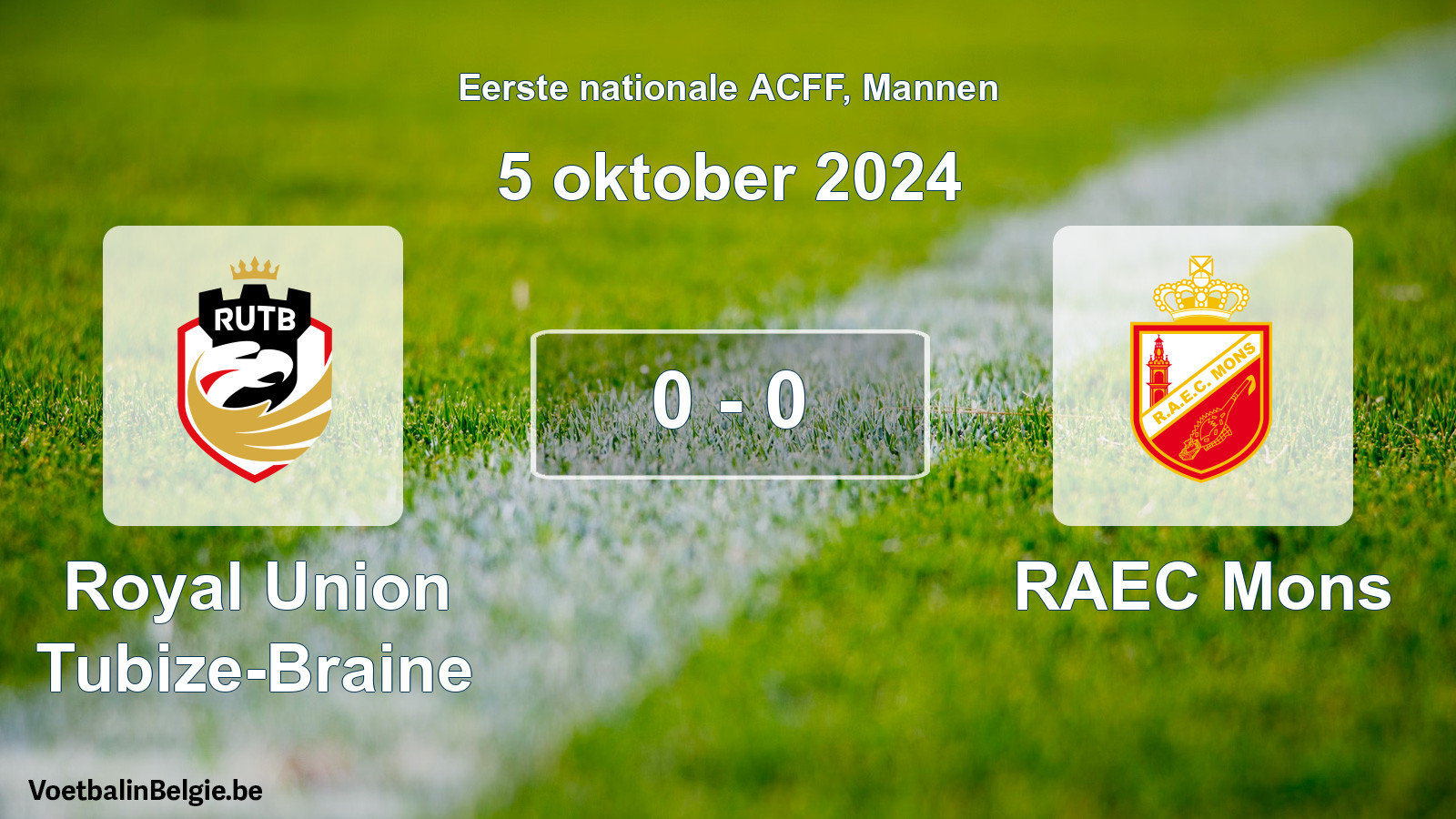 Gespeelde wedstrijd mannenvoetbal: Royal Union Tubize-Braine - RAEC Mons 0 - 0 (5 oktober 2024)