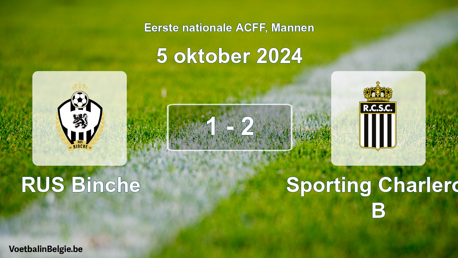 Gespeelde wedstrijd mannenvoetbal: RUS Binche - Sporting Charleroi B 1 - 2 (5 oktober 2024)