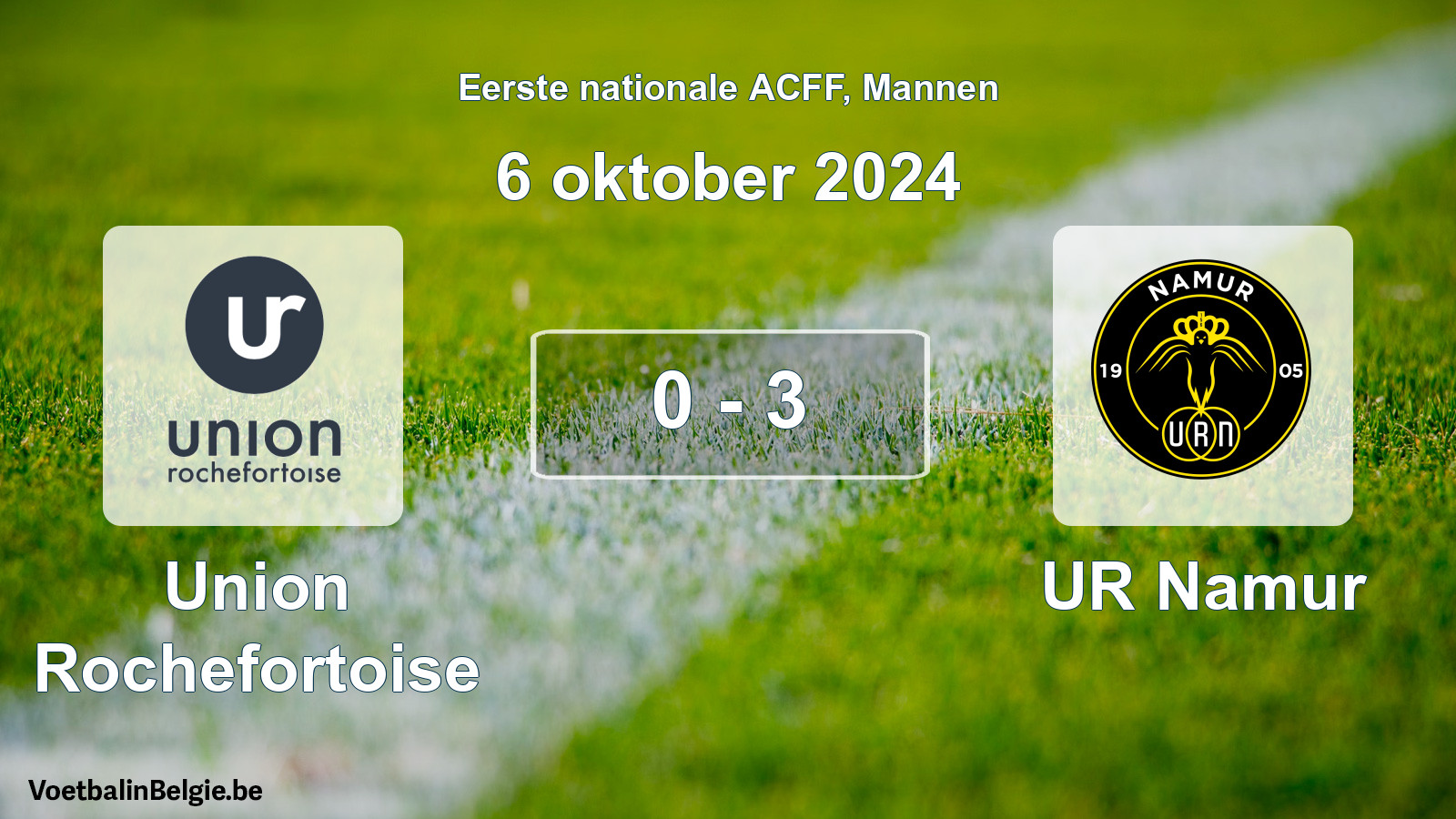 Gespeelde wedstrijd mannenvoetbal: Union Rochefortoise - UR Namur 0 - 3 (6 oktober 2024)
