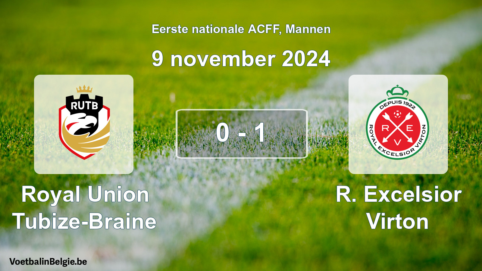 Gespeelde wedstrijd mannenvoetbal: Royal Union Tubize-Braine - R. Excelsior Virton 0 - 1 (9 november 2024)