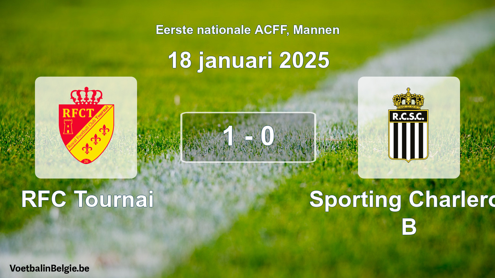 Gespeelde wedstrijd mannenvoetbal: RFC Tournai - Sporting Charleroi B 1 - 0 (18 januari 2025)