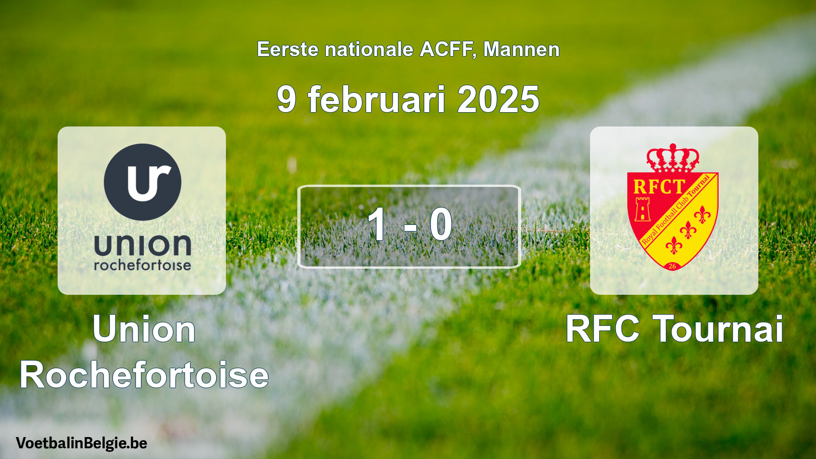 Gespeelde wedstrijd mannenvoetbal: Union Rochefortoise - RFC Tournai 1 - 0 (9 februari 2025)