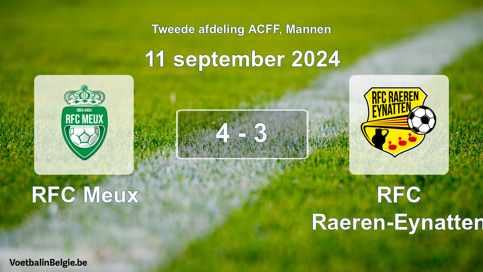 Gespeelde wedstrijd mannenvoetbal: RFC Meux - RFC Raeren-Eynatten 4 - 3 (11 september 2024)