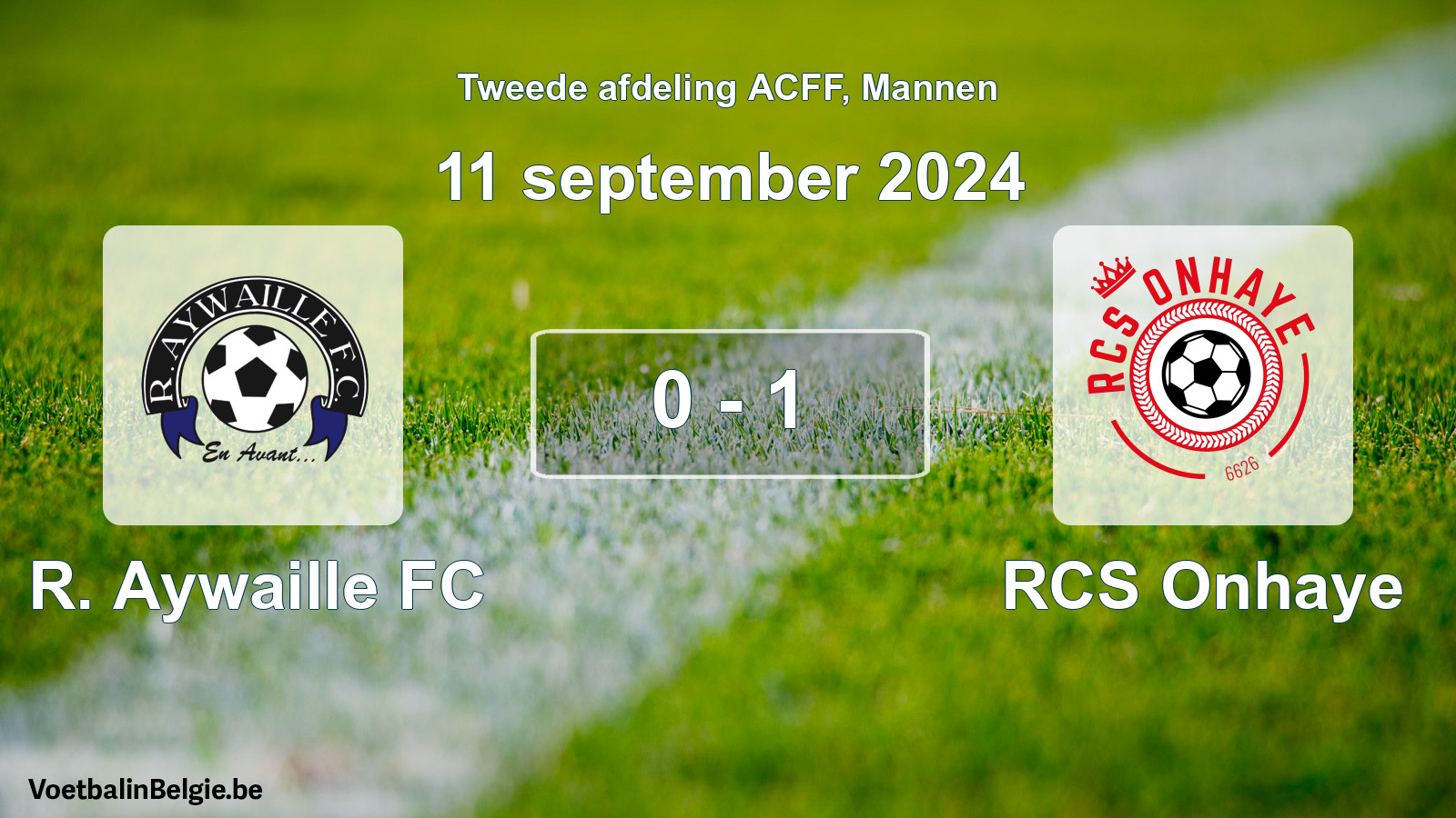 Gespeelde wedstrijd mannenvoetbal: R. Aywaille FC - RCS Onhaye 0 - 1 (11 september 2024)