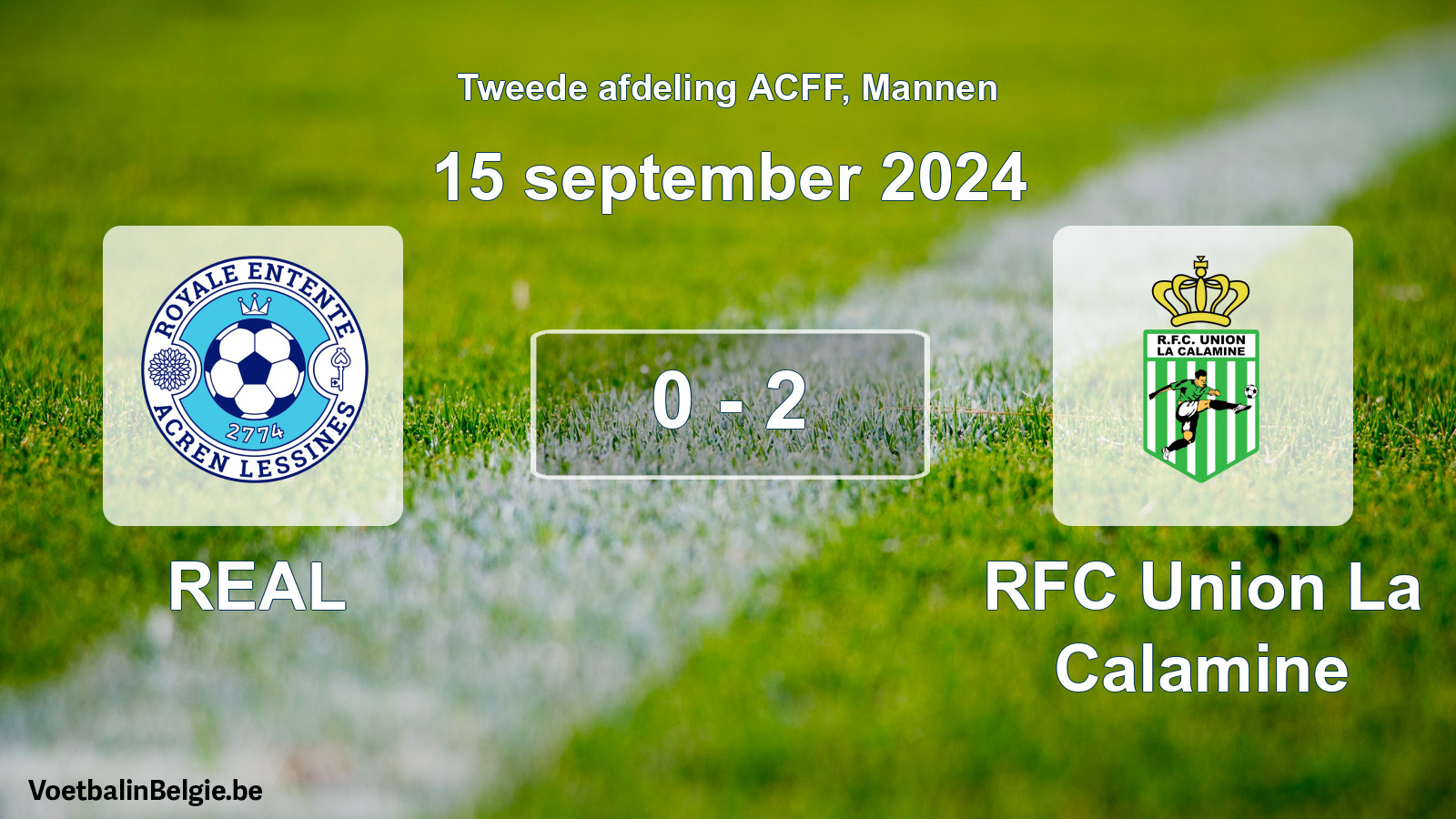 Gespeelde wedstrijd mannenvoetbal: REAL - RFC Union La Calamine 0 - 2 (15 september 2024)