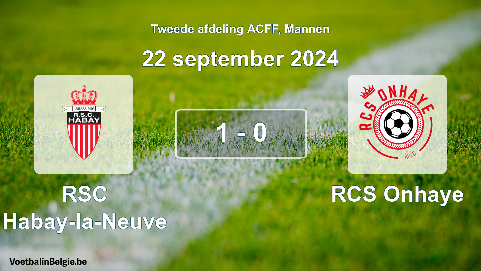 Gespeelde wedstrijd mannenvoetbal: RSC Habay-la-Neuve - RCS Onhaye 1 - 0 (22 september 2024)