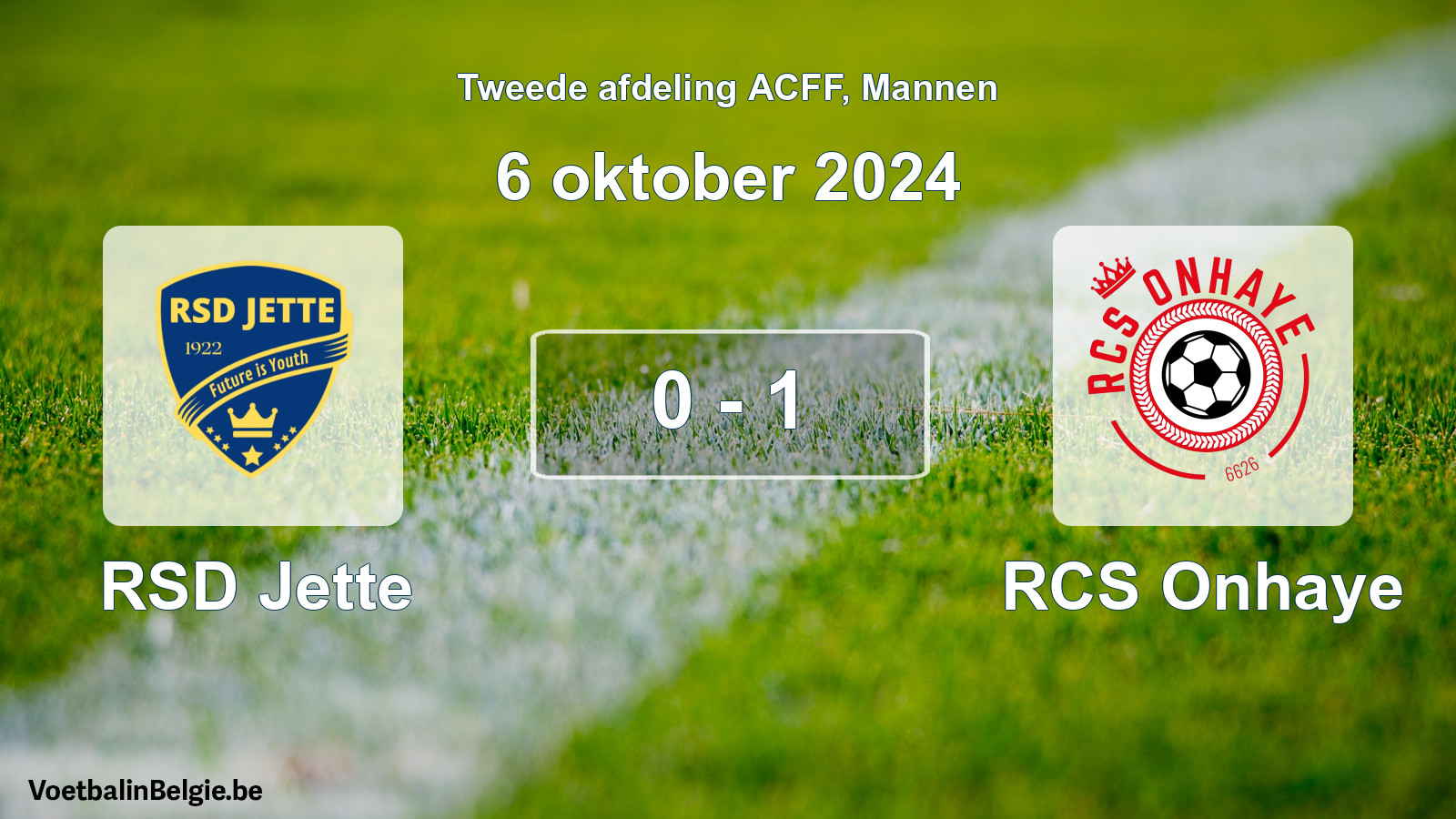 Gespeelde wedstrijd mannenvoetbal: RSD Jette - RCS Onhaye 0 - 1 (6 oktober 2024)
