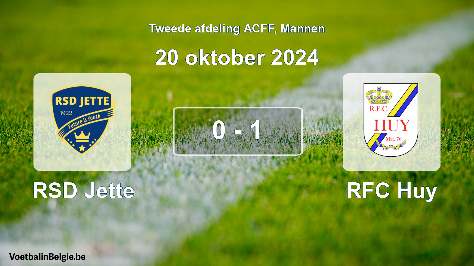 Match joué football hommes: RSD Jette - RFC Huy 0 - 1 (20 octobre 2024)