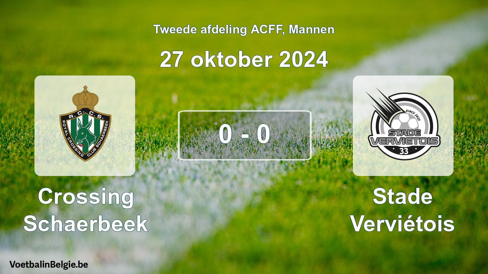 Gespeelde wedstrijd mannenvoetbal: Crossing Schaerbeek - Stade Verviétois 0 - 0 (27 oktober 2024)