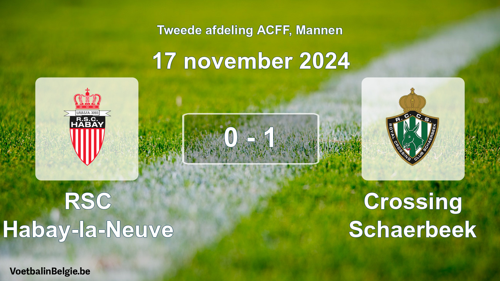 Gespeelde wedstrijd mannenvoetbal: RSC Habay-la-Neuve - Crossing Schaerbeek 0 - 1 (17 november 2024)