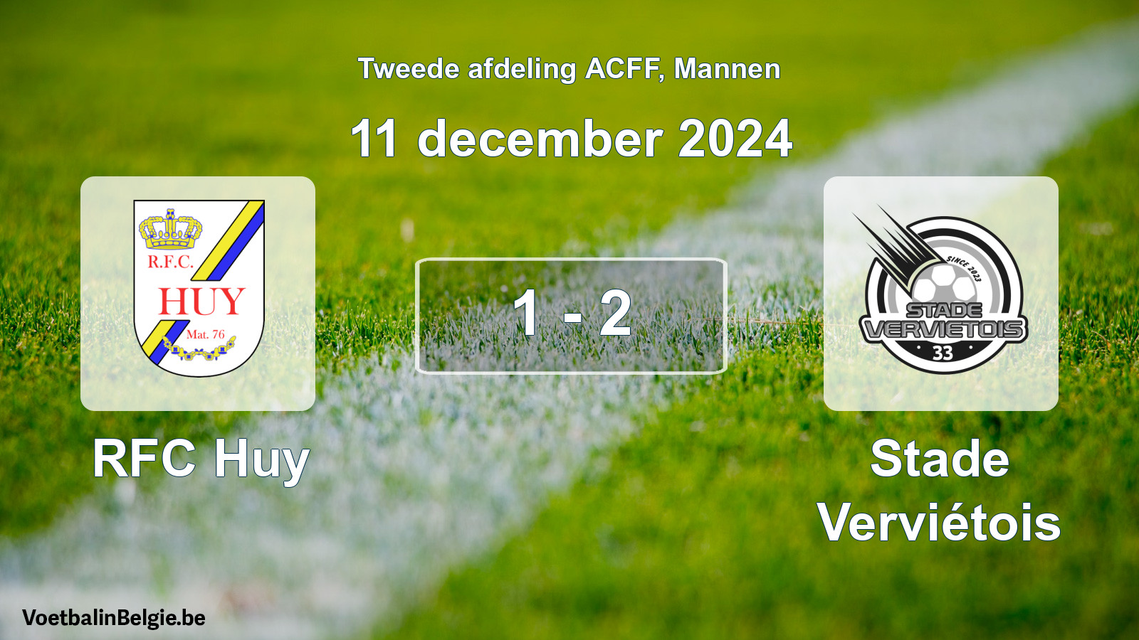 Gespeelde wedstrijd mannenvoetbal: RFC Huy - Stade Verviétois 1 - 2 (11 december 2024)
