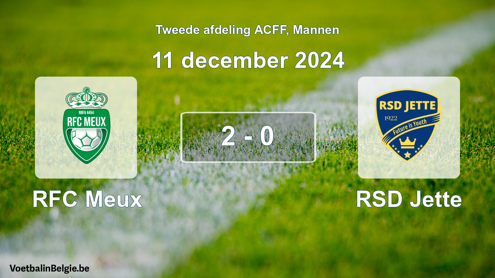 Gespeelde wedstrijd mannenvoetbal: RFC Meux - RSD Jette 2 - 0 (11 december 2024)