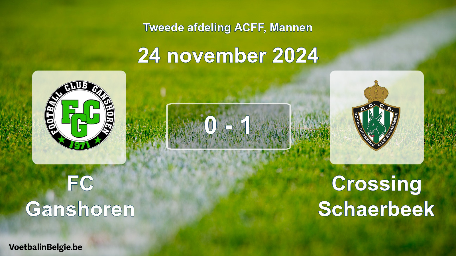 Gespeelde wedstrijd mannenvoetbal: FC Ganshoren - Crossing Schaerbeek 0 - 1 (24 november 2024)