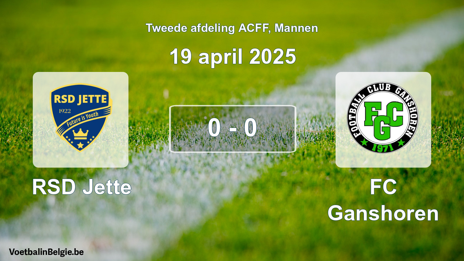 Gespeelde wedstrijd mannenvoetbal: RSD Jette - FC Ganshoren 0 - 0 (19 april 2025)