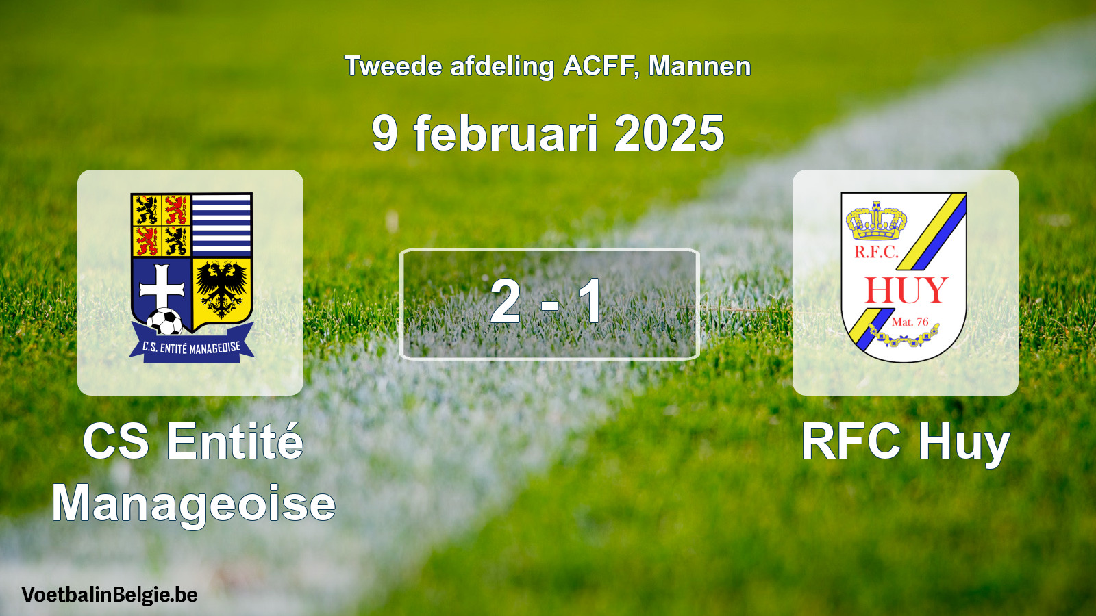 Gespeelde wedstrijd mannenvoetbal: CS Entité Manageoise - RFC Huy 2 - 1 (9 februari 2025)