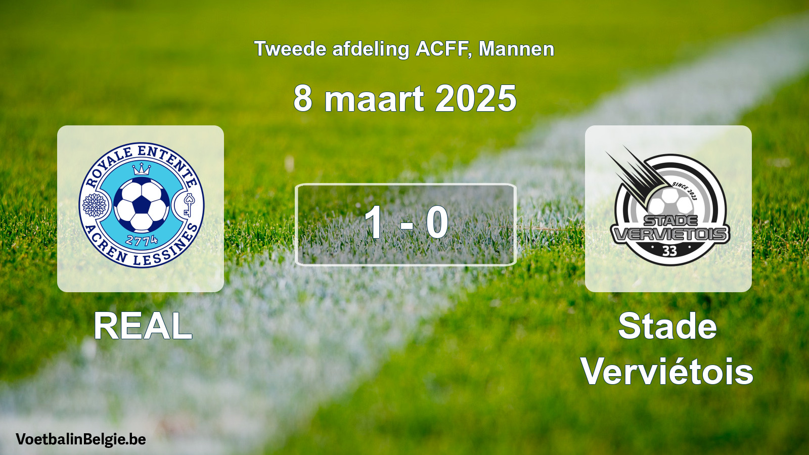 Gespeelde wedstrijd mannenvoetbal: REAL - Stade Verviétois 1 - 0 (8 maart 2025)