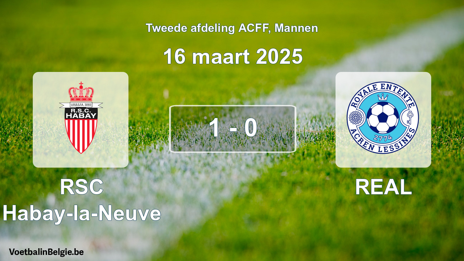 Gespeelde wedstrijd mannenvoetbal: RSC Habay-la-Neuve - REAL 1 - 0 (16 maart 2025)