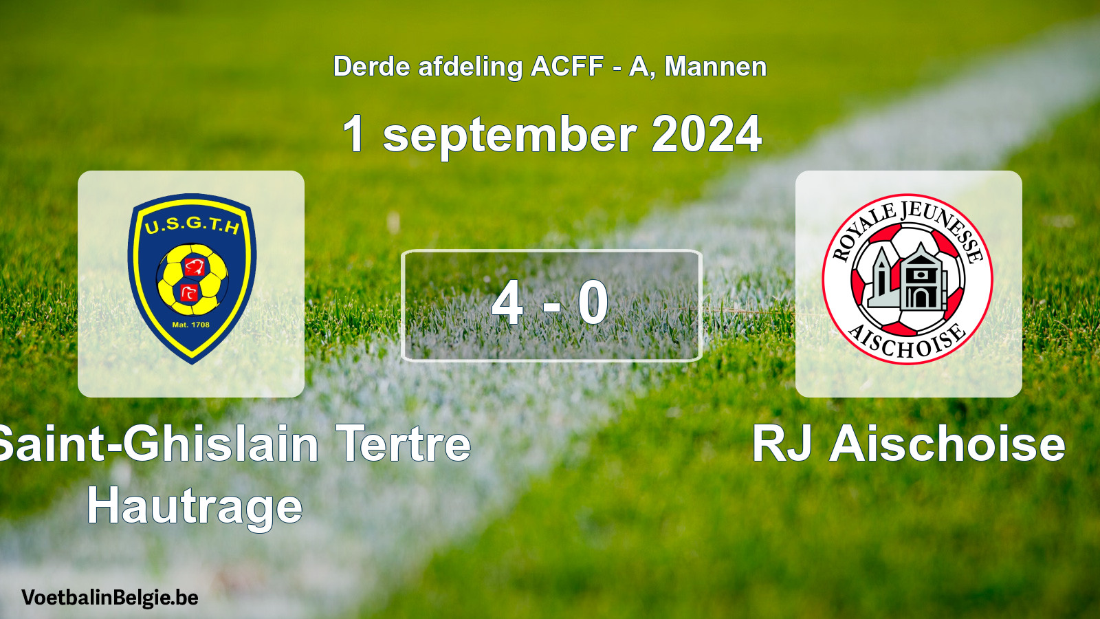 Gespeelde wedstrijd mannenvoetbal: U. Saint-Ghislain Tertre Hautrage - RJ Aischoise 4 - 0 (1 september 2024)