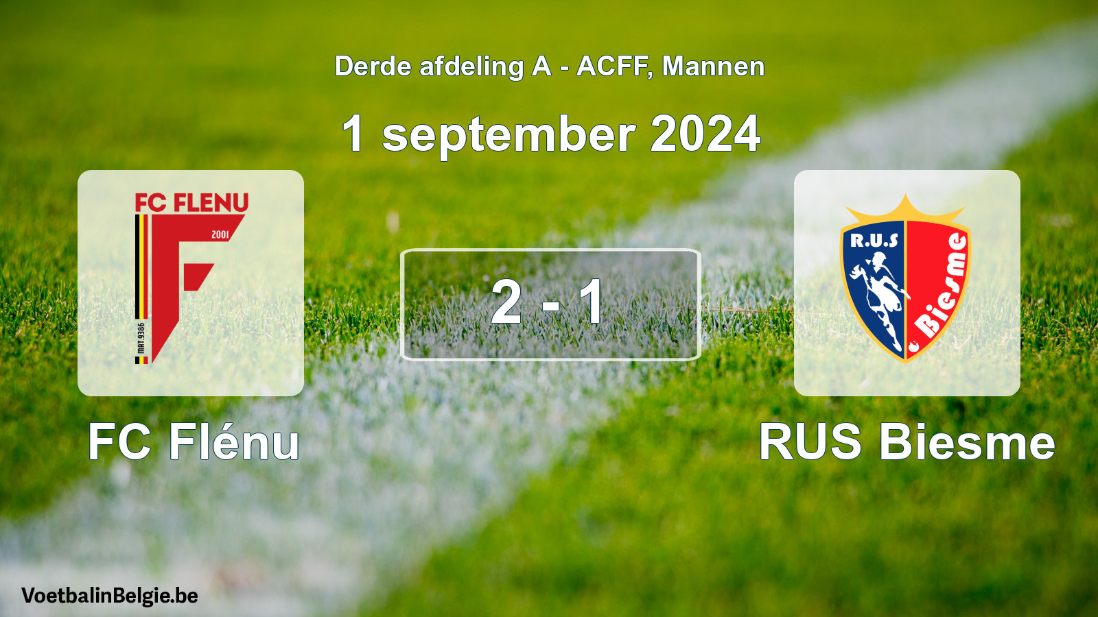 Played match men football: FC Flénu - RUS Biesme 2 - 1 (1 September 2024)