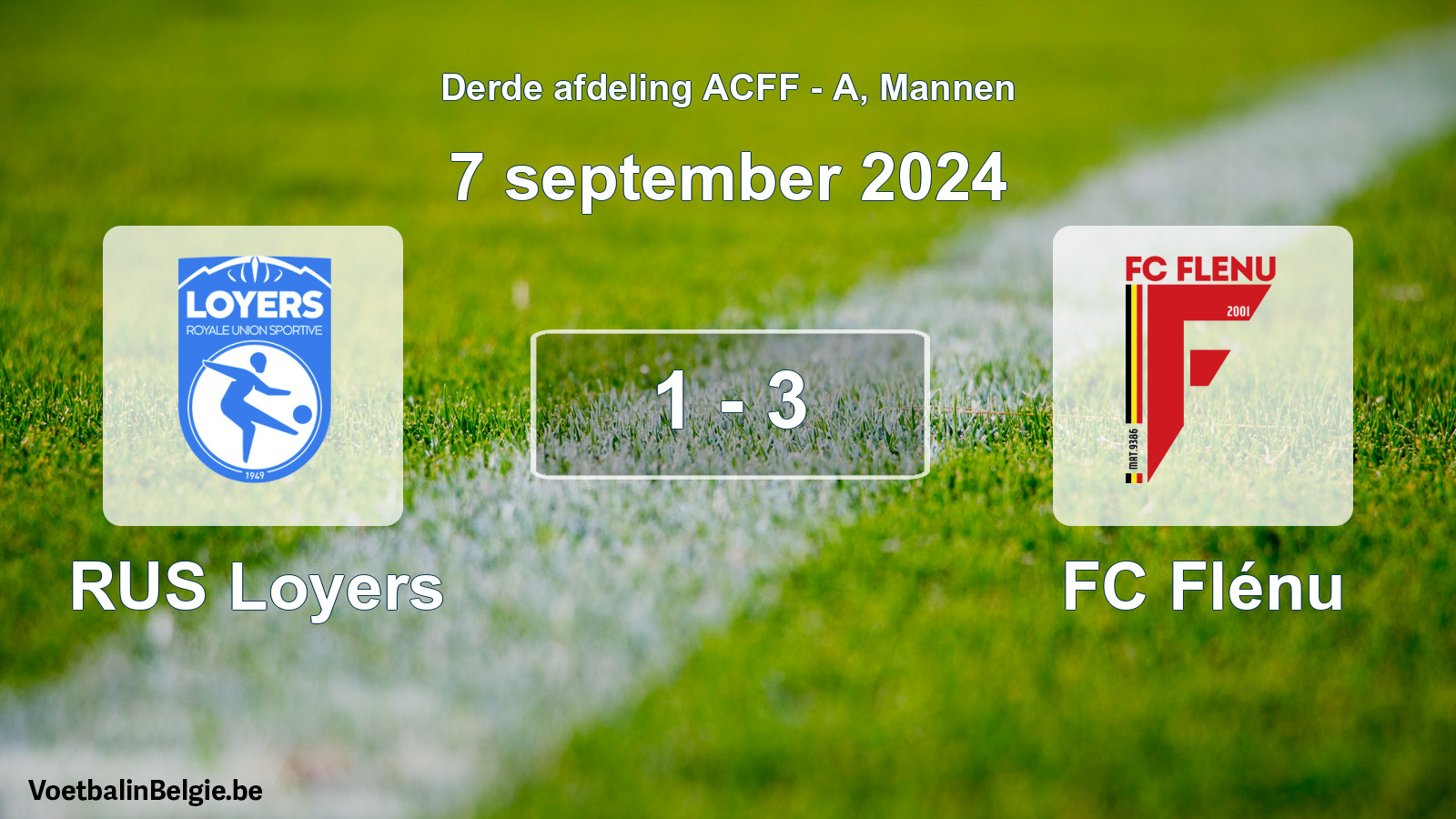 Gespeelde wedstrijd mannenvoetbal: RUS Loyers - FC Flénu 1 - 3 (7 september 2024)