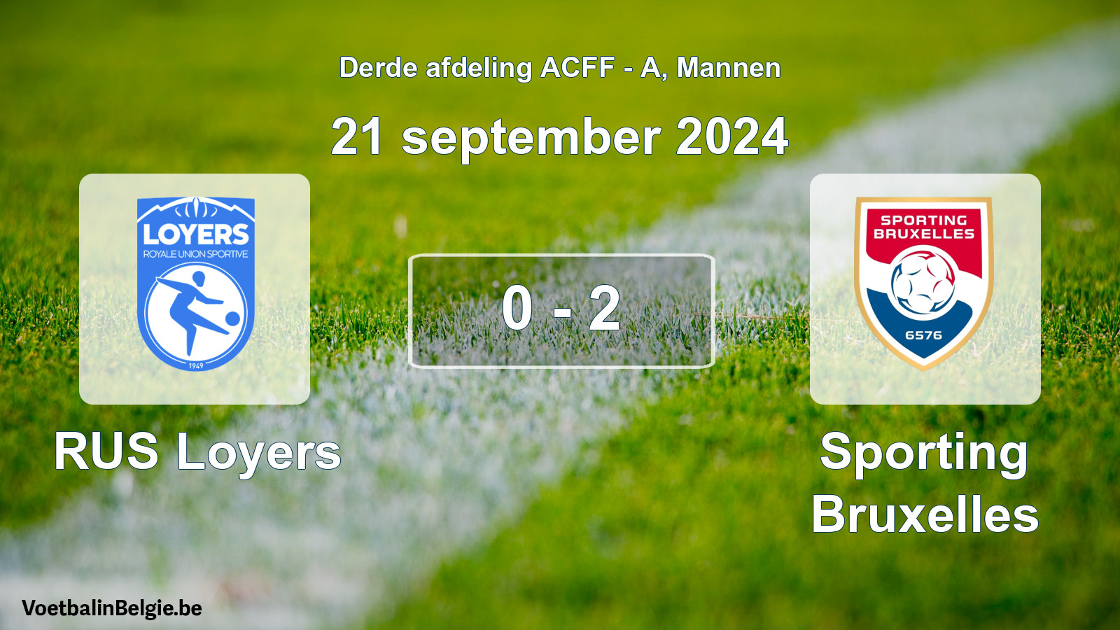 Gespeelde wedstrijd mannenvoetbal: RUS Loyers - Sporting Bruxelles 0 - 2 (21 september 2024)