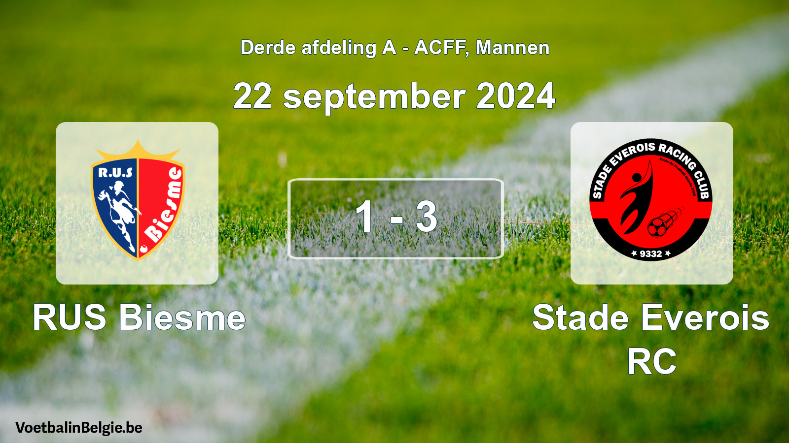 Played match men football: RUS Biesme - Stade Everois RC 1 - 3 (22 September 2024)