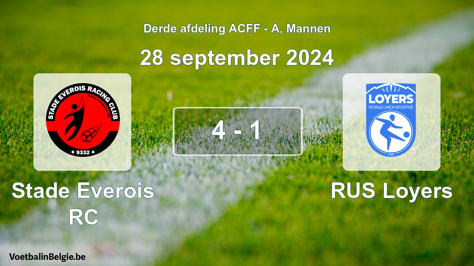 Gespeelde wedstrijd mannenvoetbal: Stade Everois RC - RUS Loyers 4 - 1 (28 september 2024)