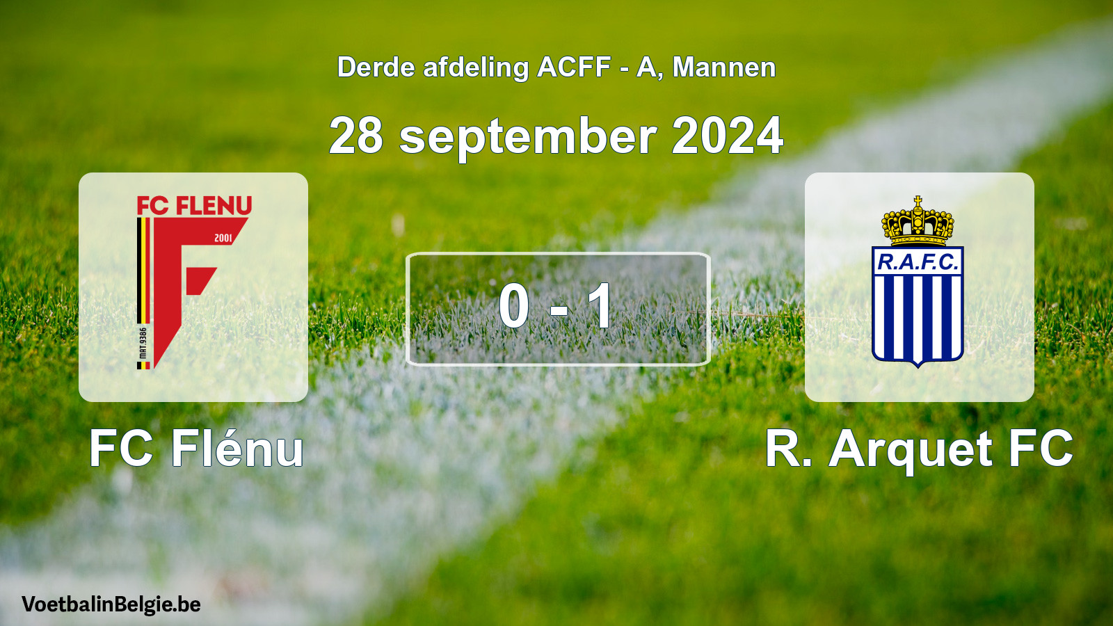 Gespeelde wedstrijd mannenvoetbal: FC Flénu - R. Arquet FC 0 - 1 (28 september 2024)