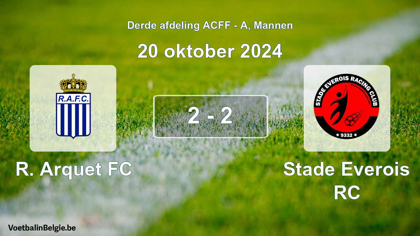 Gespeelde wedstrijd mannenvoetbal: R. Arquet FC - Stade Everois RC 2 - 2 (20 oktober 2024)